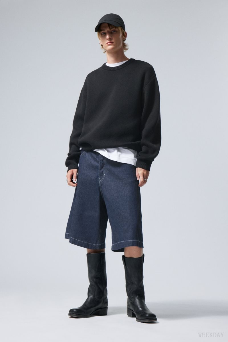 Weekday Fabian Jacquard Knit Sweater Black | SKVC0963