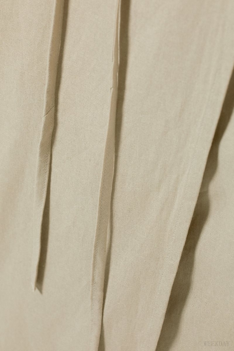 Weekday Fold Linen Mix Long Skirt Beige | VAVW1794