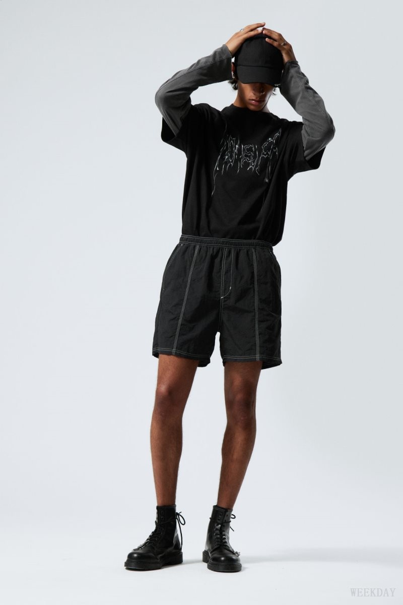 Weekday Fred Relaxed Shorts Black | MFNX2503