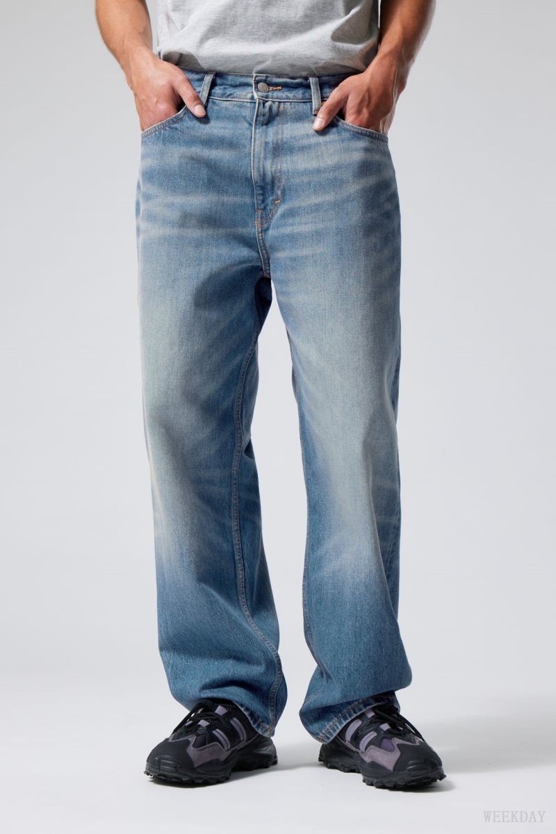 Weekday Galaxy Loose Straight Jeans Blue | NCZY8055