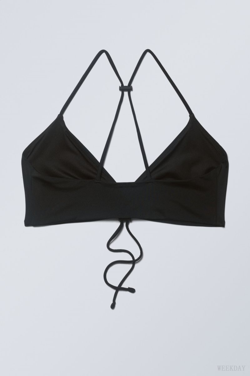 Weekday Gathered Bikini Top Black | IUXA6903