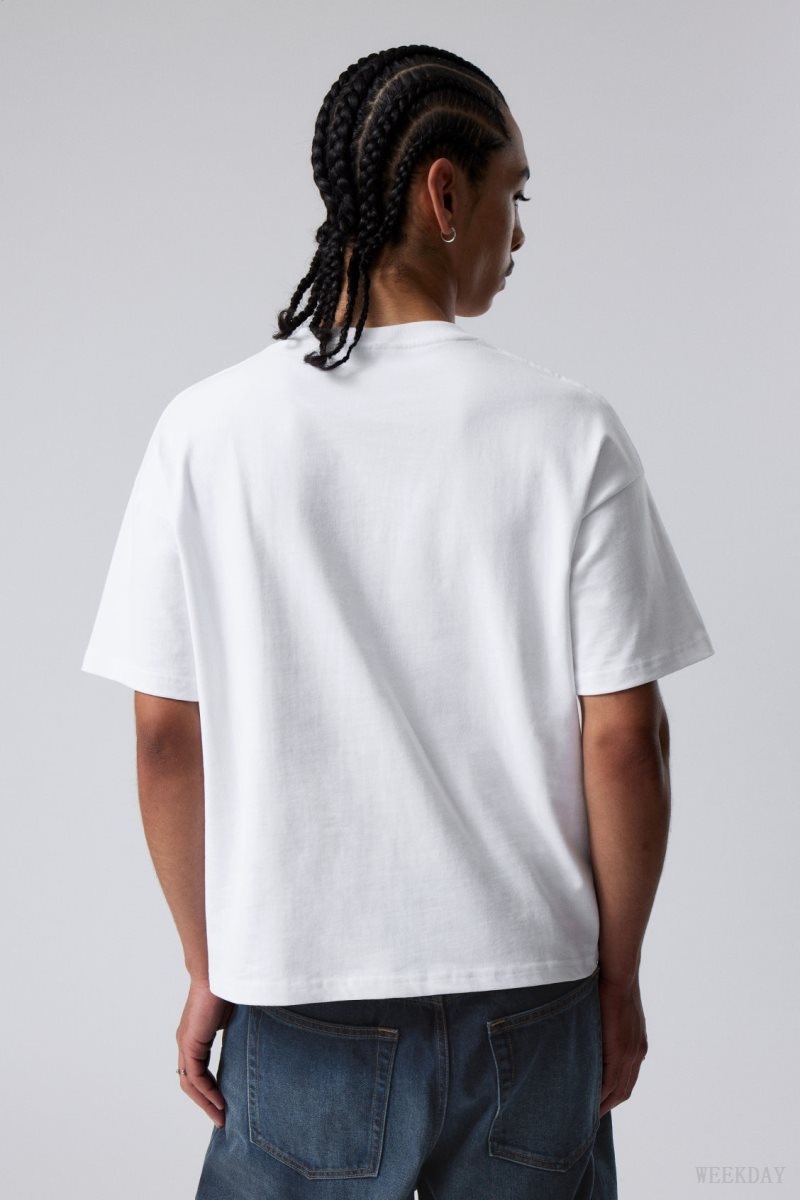 Weekday Great Boxy Heavyweight T-Shirt White | AKZT3522