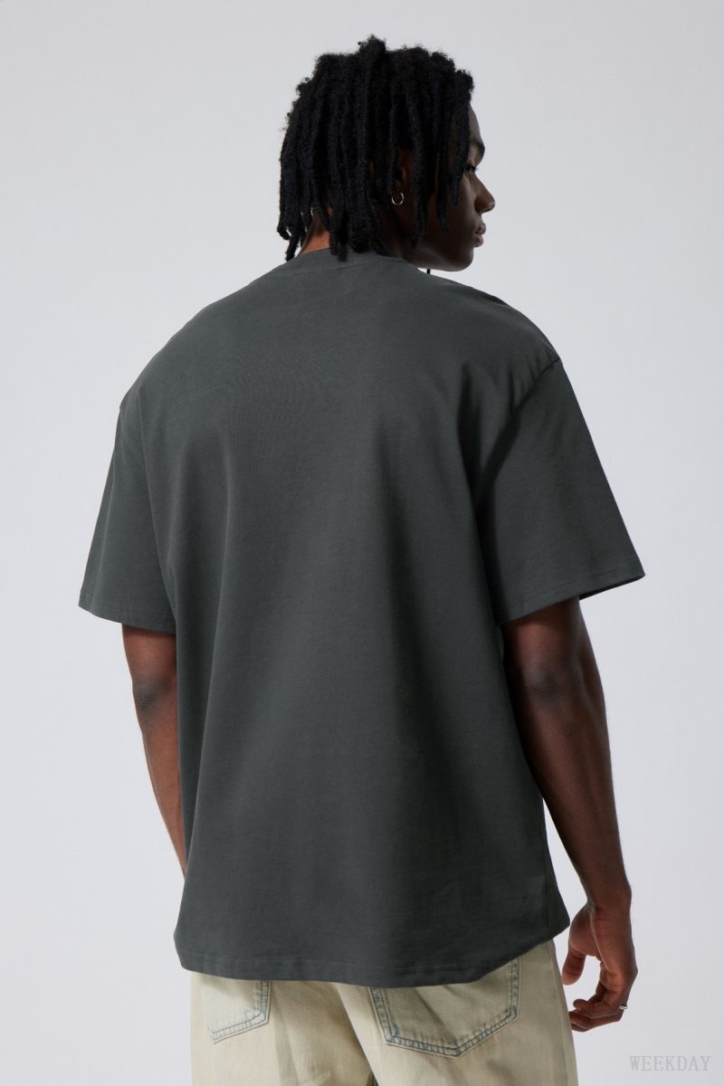 Weekday Great Heavyweight T-shirt Dark Grey | JPAL5824