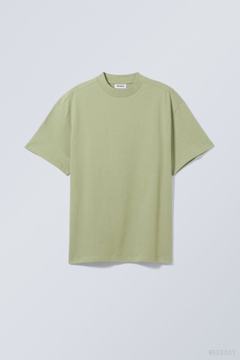 Weekday Great Heavyweight T-shirt Green | SPVW8011