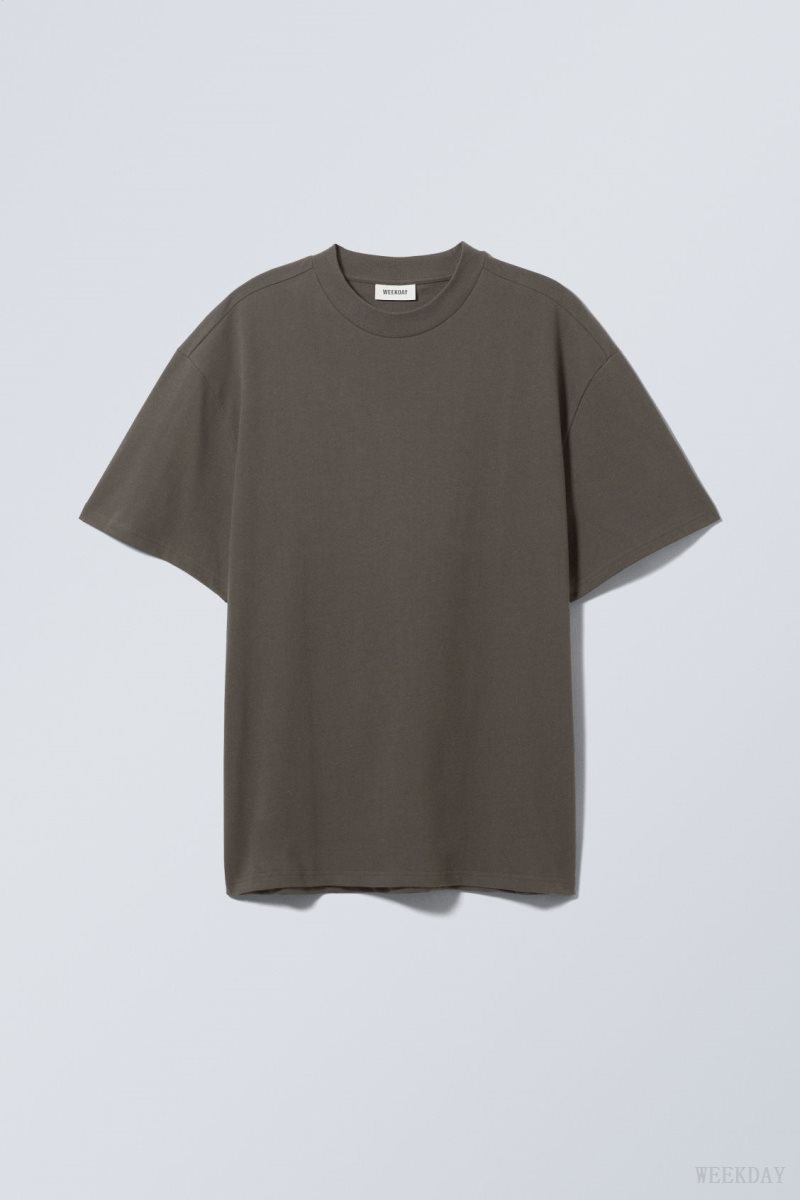 Weekday Great Heavyweight T-shirt Grey | GSMV3678