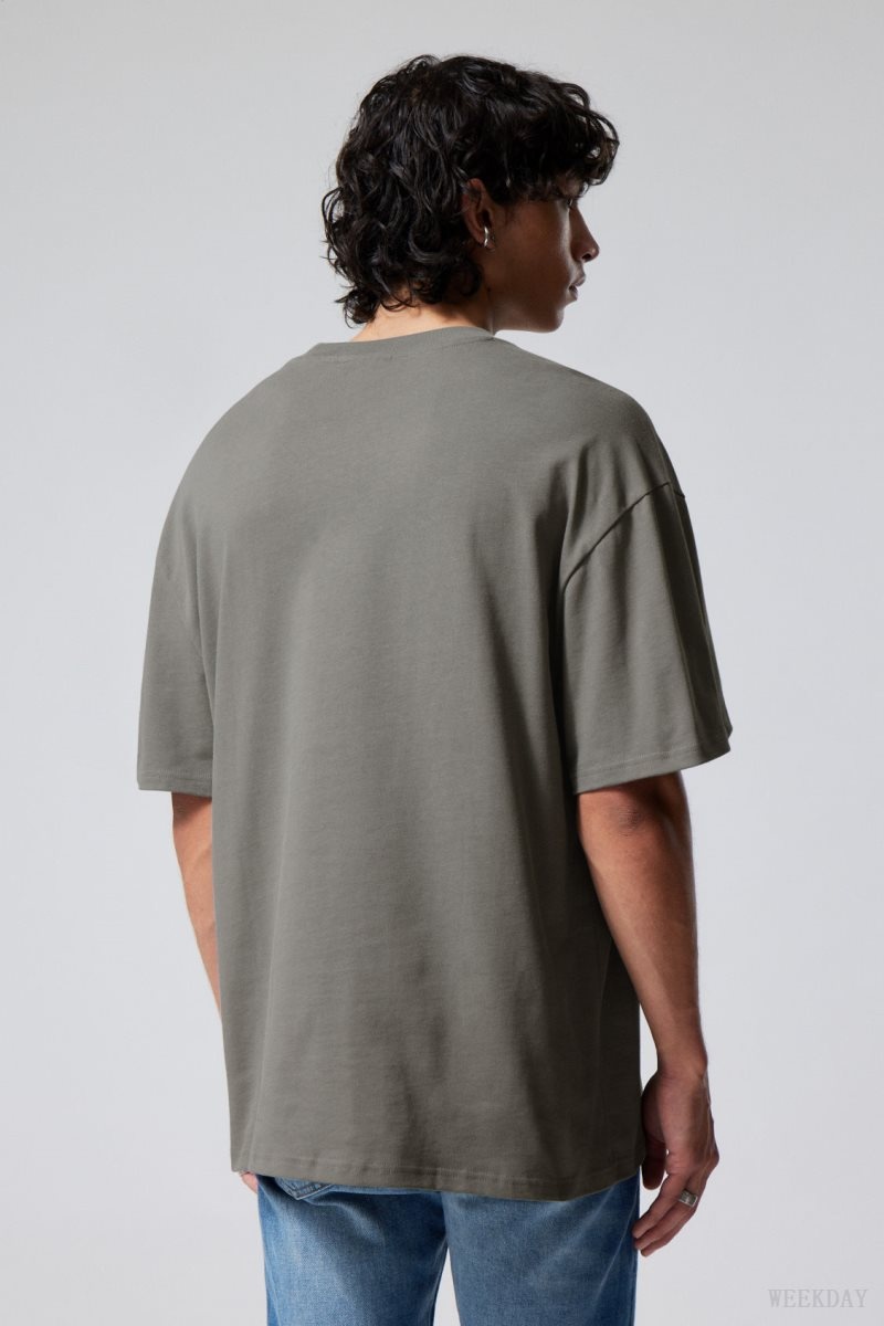 Weekday Great Heavyweight T-shirt Grey | YUJK2019