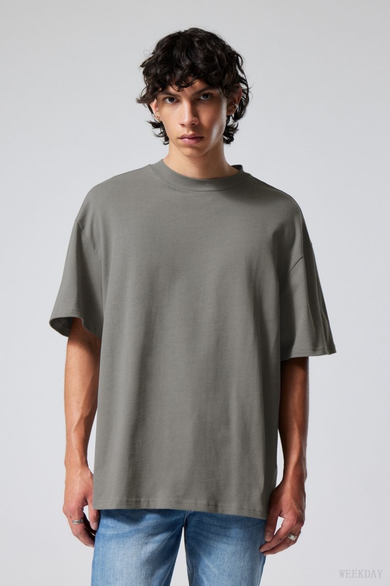 Weekday Great Heavyweight T-shirt Grey | YUJK2019