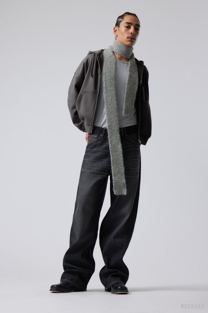 Weekday Hairy Slim Scarf Grey | WPCI7373