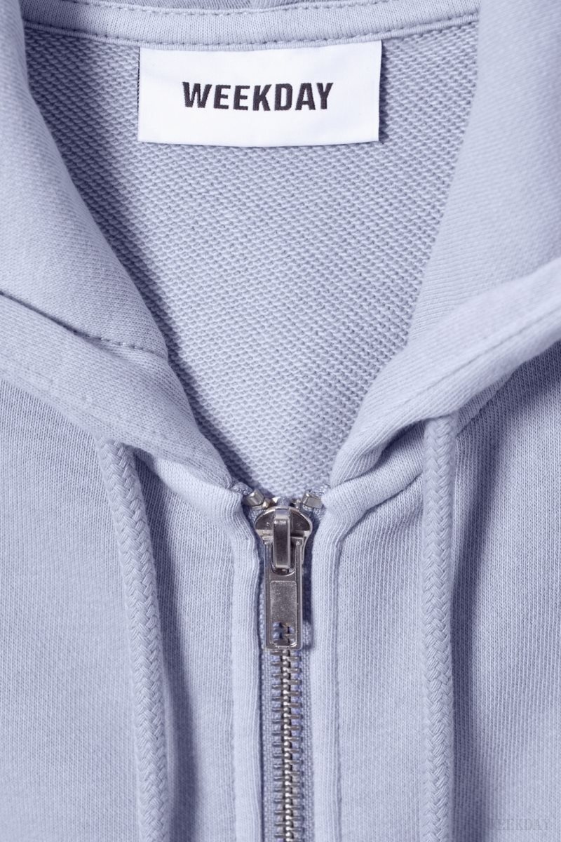 Weekday High Rib Mini Zip Hoodie Light Purple | YVOI5027