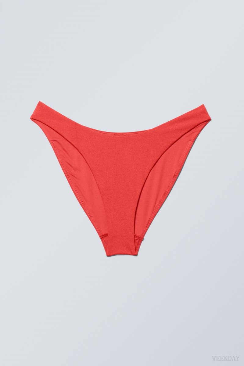 Weekday Highcut Bikini Bottoms Red | GCXJ7436