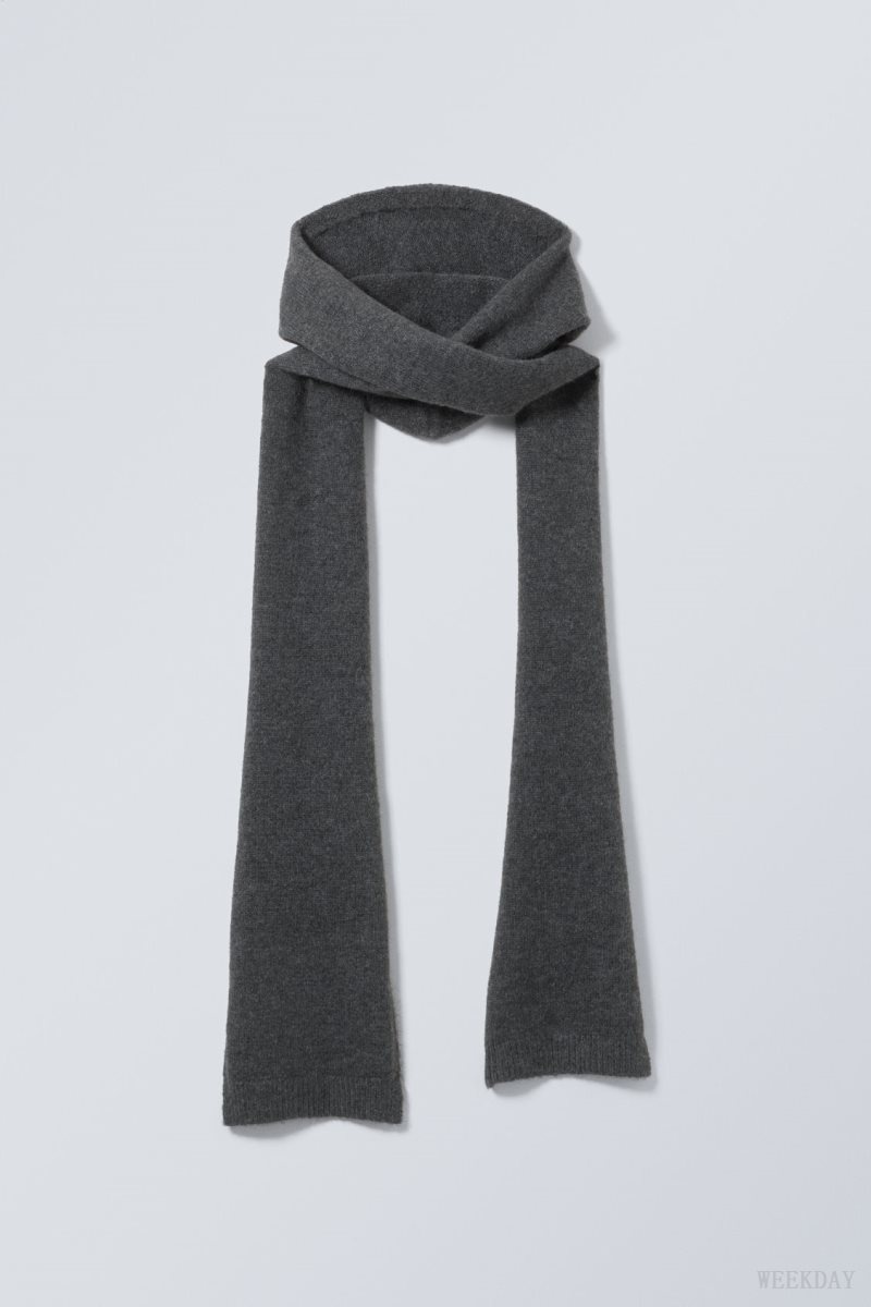 Weekday Hood Scarf Dark Grey | CPUH8226