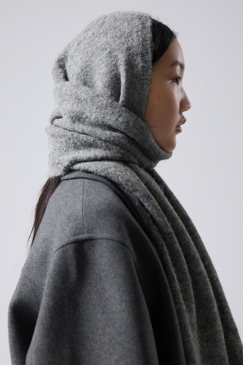 Weekday Hood Scarf Grey | CXQU8578