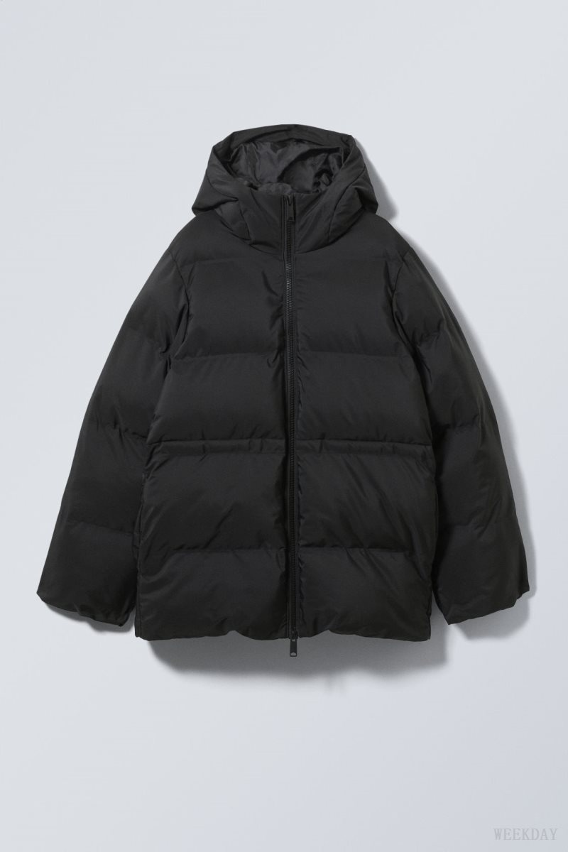 Weekday Illisa Waisted Puffer Jacket Black | GINP5271