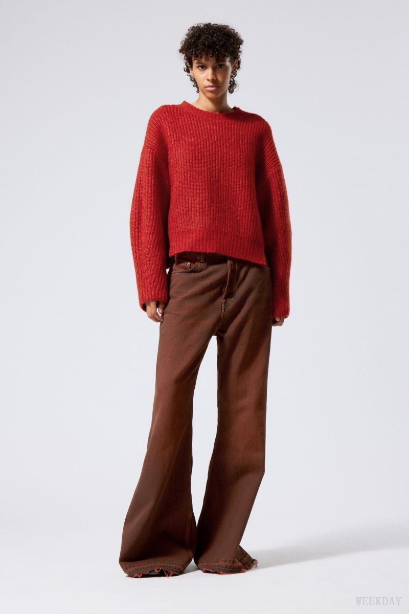 Weekday Ivy Knit Sweater Red | VZDT2604