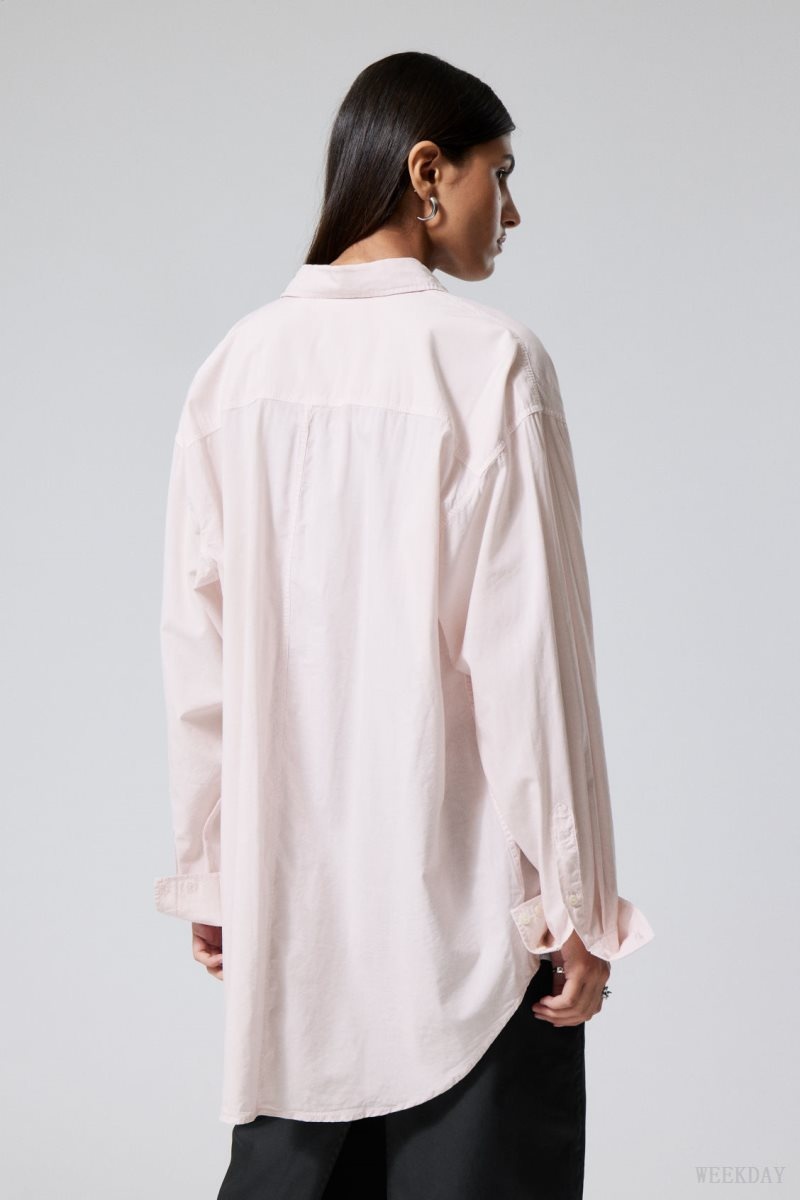 Weekday Jody Oversized Shirt Pink | VQSI7377