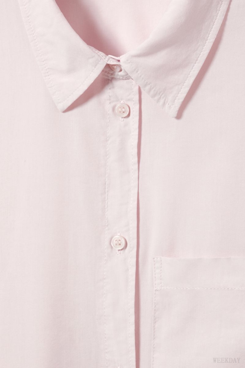 Weekday Jody Oversized Shirt Pink | VQSI7377