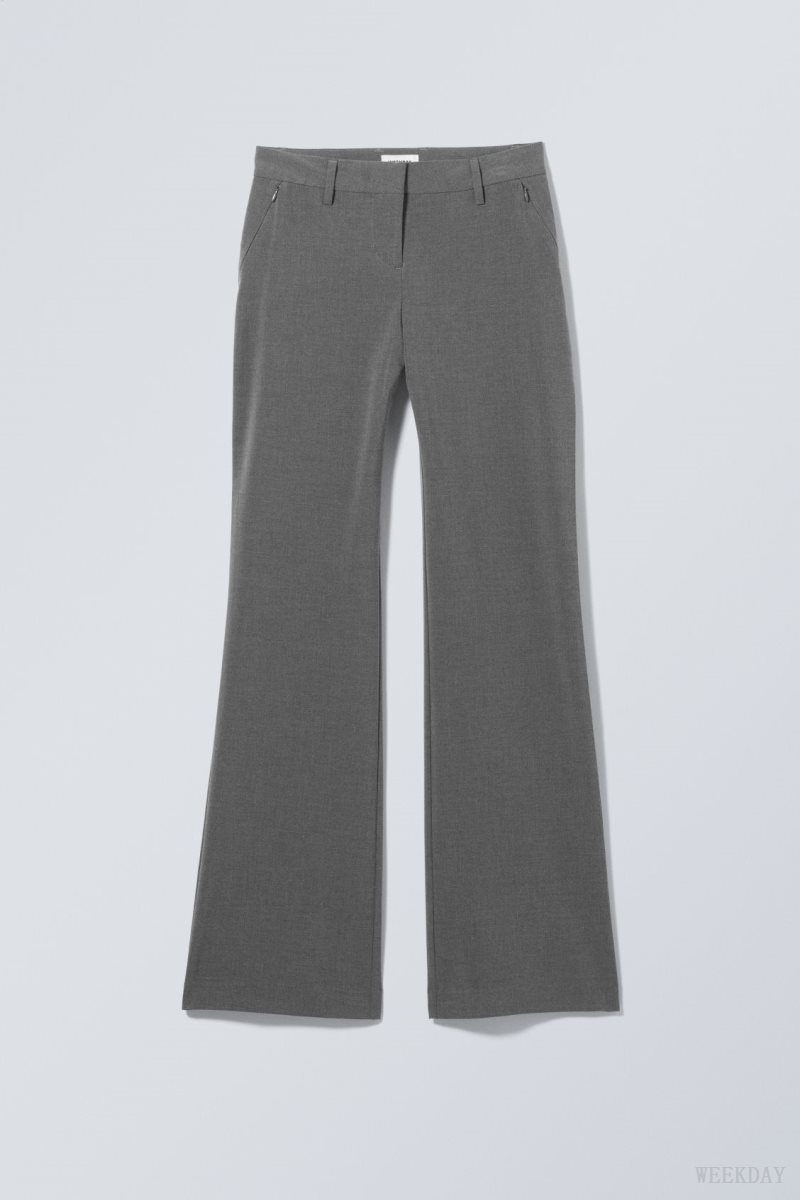 Weekday Kate Flared Suiting Trousers Dark Grey | XGWA3695