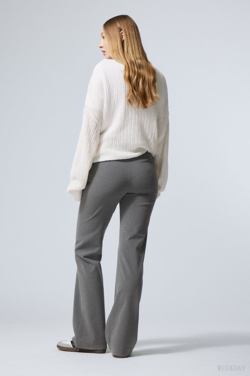 Weekday Kate Flared Suiting Trousers Dark Grey | XGWA3695