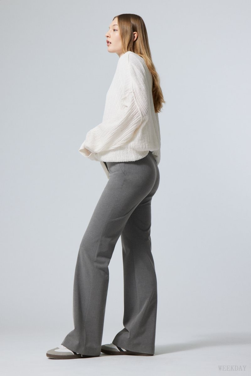 Weekday Kate Flared Suiting Trousers Dark Grey | XGWA3695