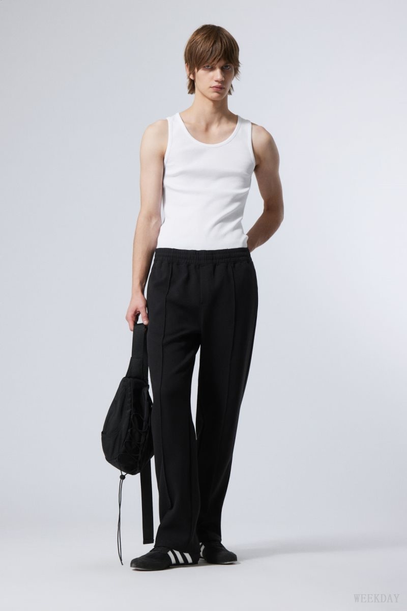 Weekday Ken Tracksuit Pants Black | KWUD4147