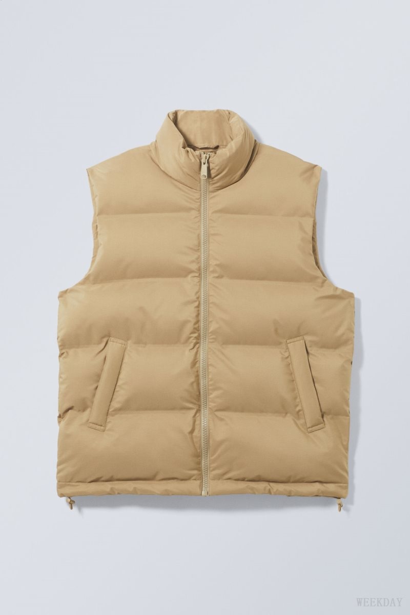 Weekday Kip Puffer Vest Beige | GLVR5998