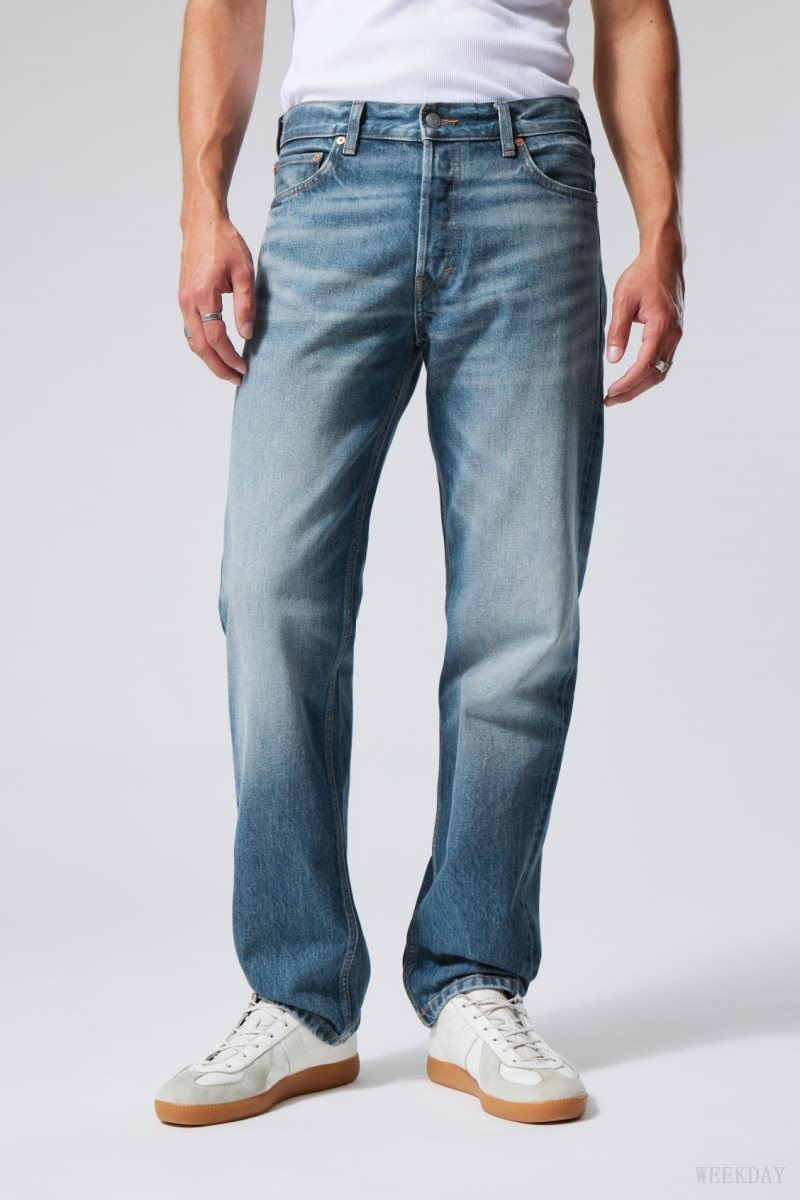 Weekday Klean Regular Straight Jeans Blue | JXZV6881