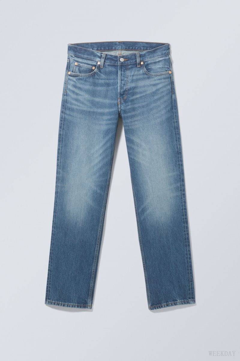 Weekday Klean Regular Straight Jeans Blue | JXZV6881