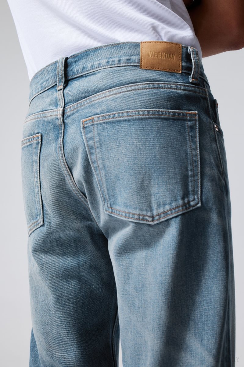 Weekday Klean Regular Straight Jeans Blue | JXZV6881