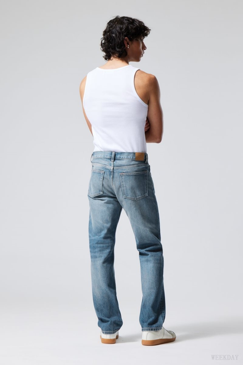 Weekday Klean Regular Straight Jeans Blue | JXZV6881