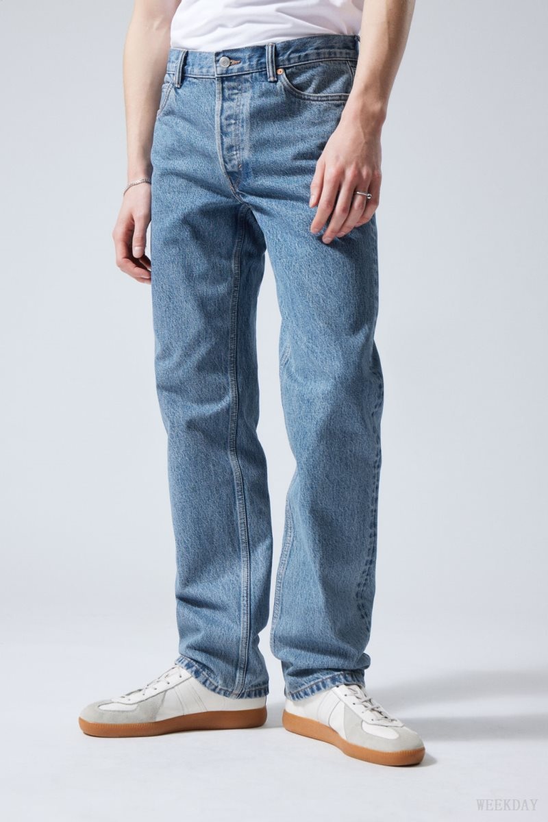 Weekday Klean Regular Straight Jeans Blue | VOOE2729