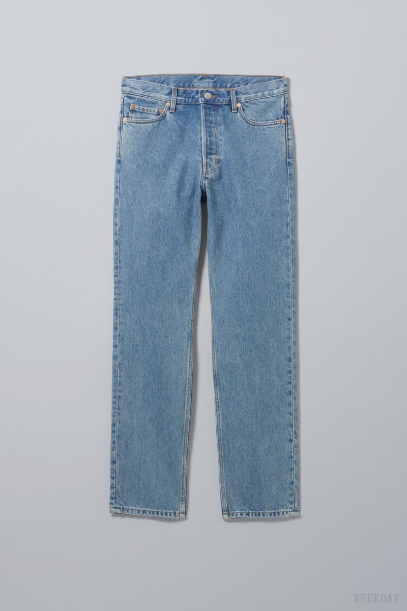 Weekday Klean Regular Straight Jeans Blue | VOOE2729