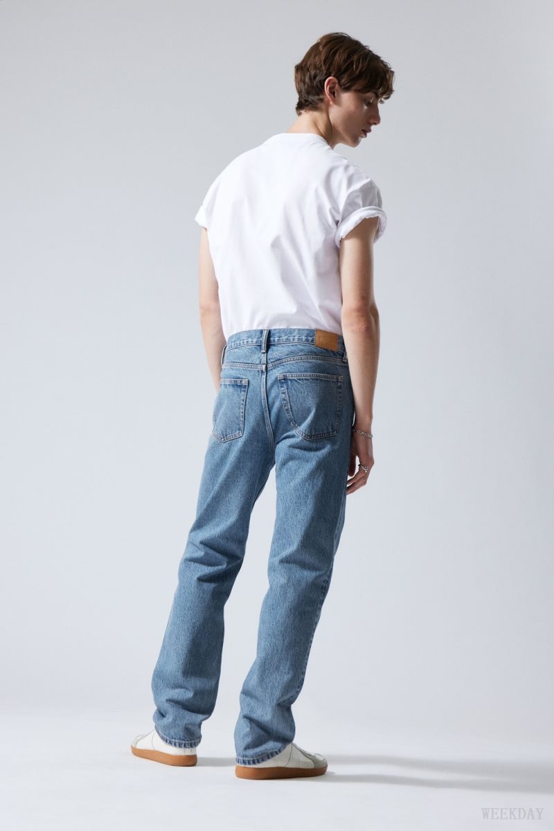 Weekday Klean Regular Straight Jeans Blue | VOOE2729