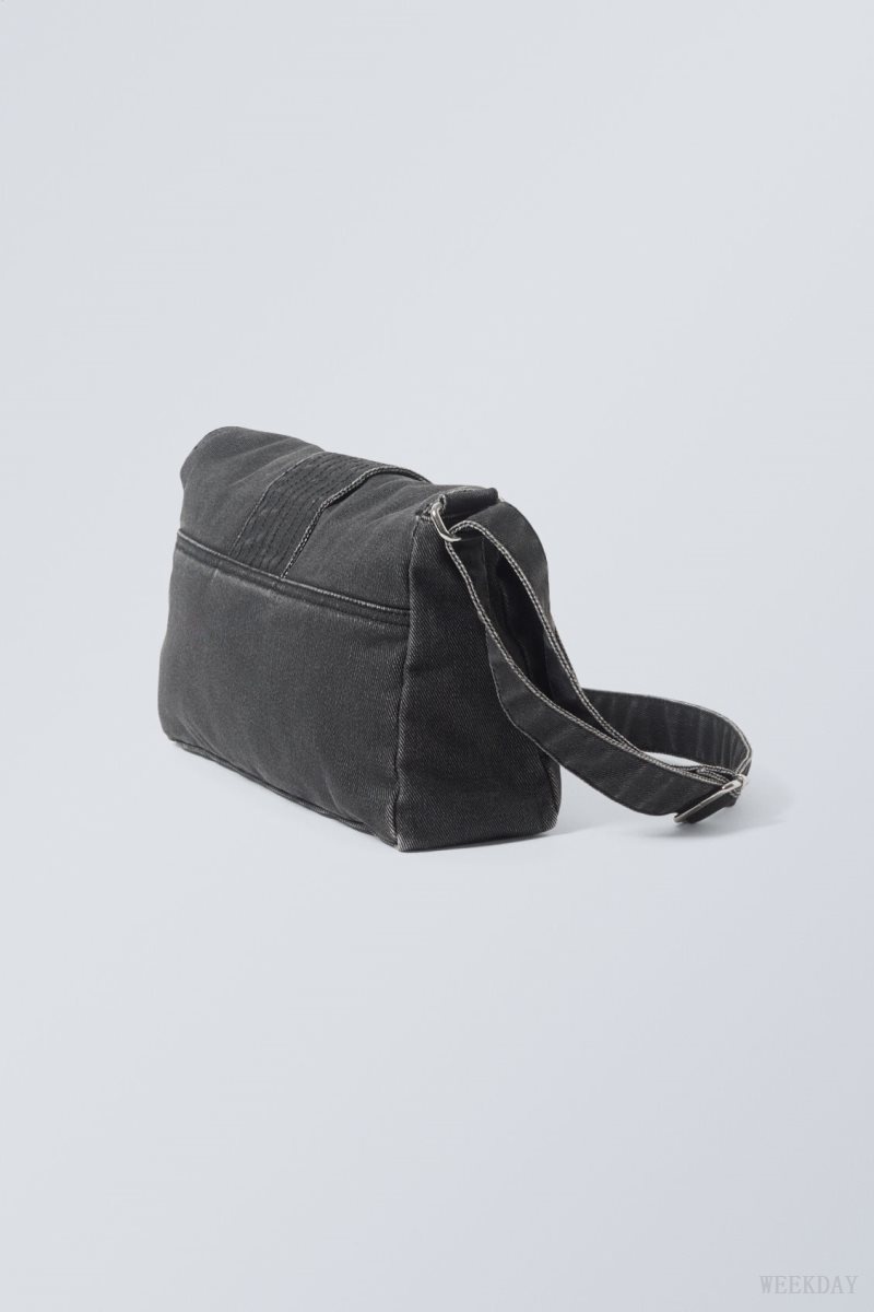 Weekday Kylie Denim Shoulder Bag Black | TSLG4906