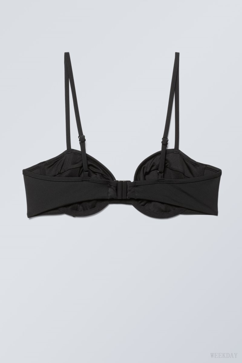 Weekday Low Wire Bikini Top Black | IHIW3039