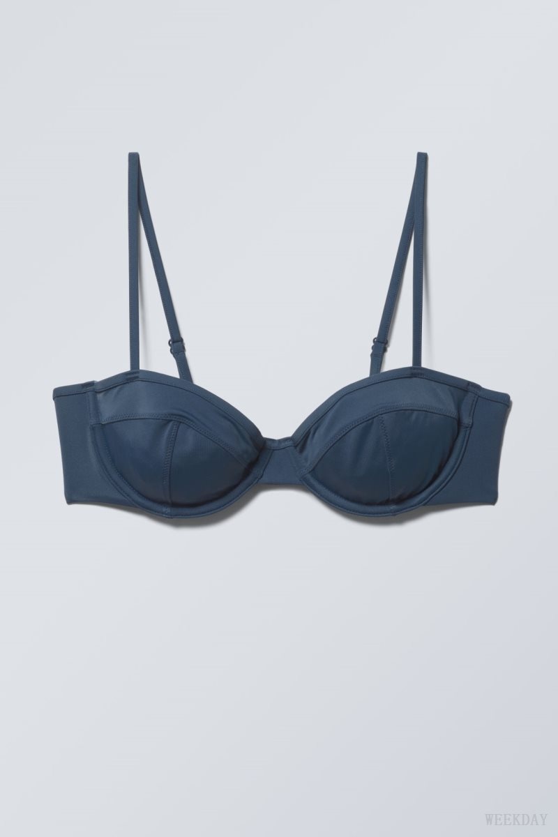 Weekday Low Wire Bikini Top Navy | RPIW3162