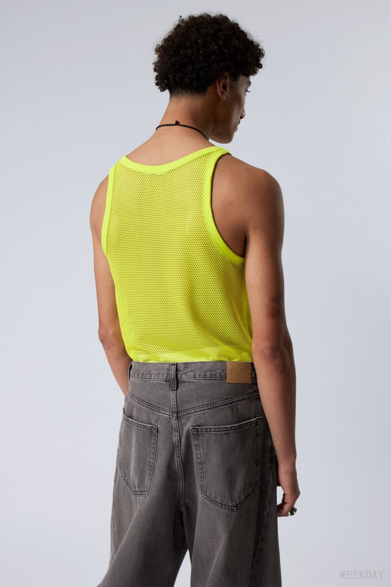 Weekday Matheus Mesh Tank Top Green | BZLV4943