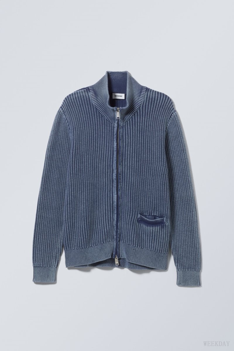 Weekday Mattias Regular Cardigan Blue | LBPA5697