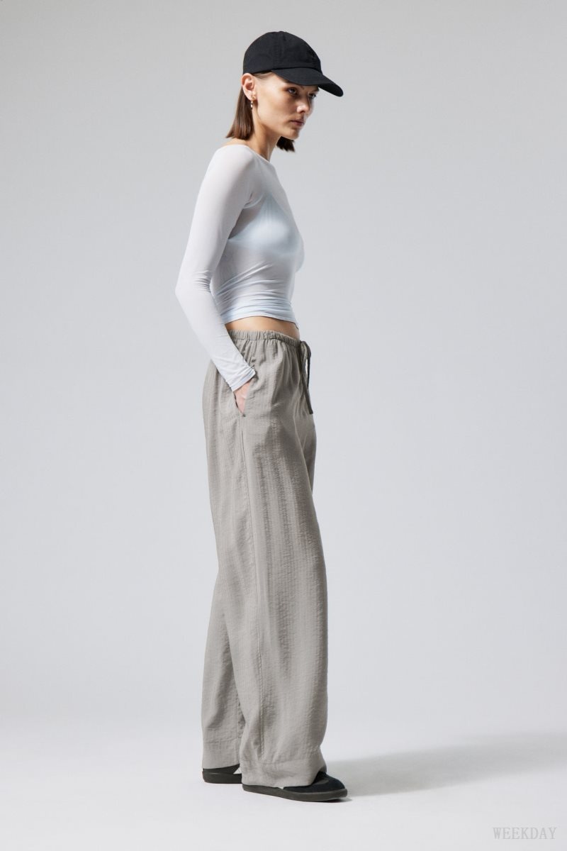 Weekday Mia Structured Trousers Grey | UBAC2580