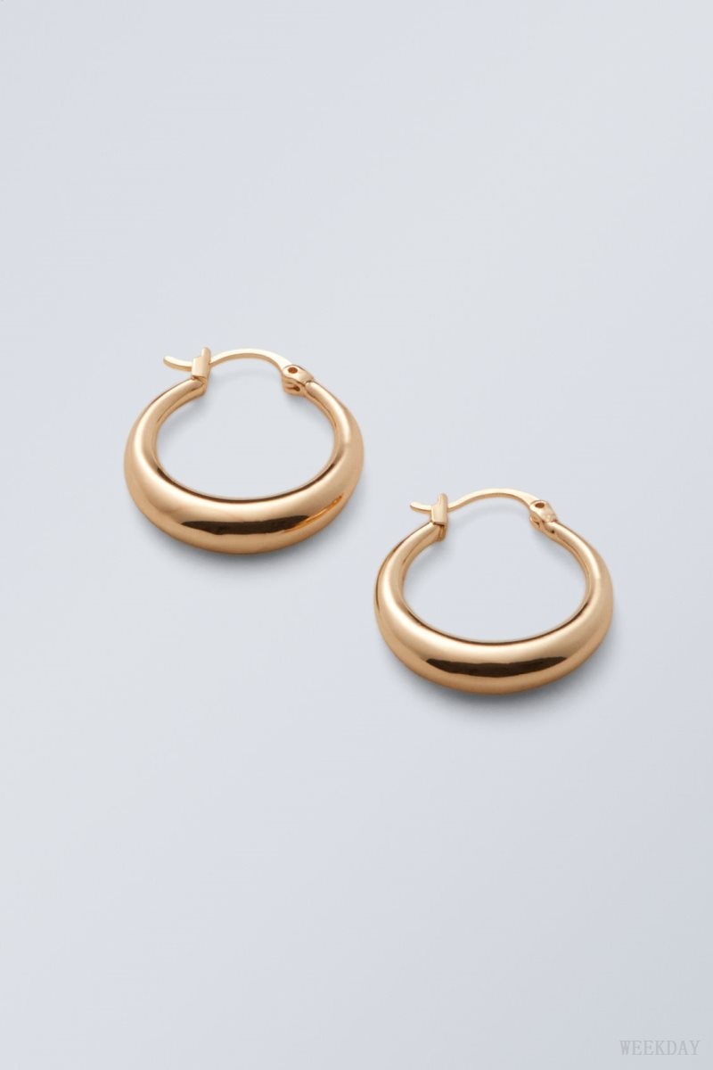 Weekday Mija Hoop Earrings Golden | EMGO6561