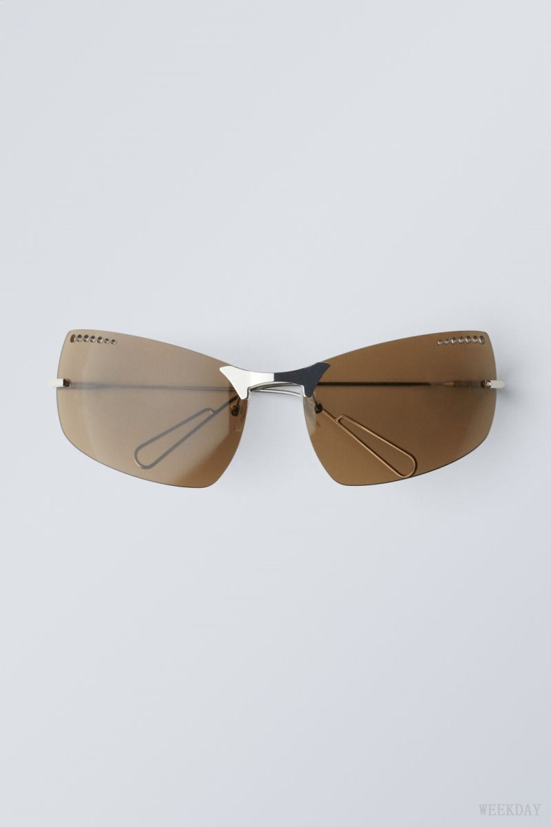 Weekday Mile Sunglasses Brown | LPXJ0042