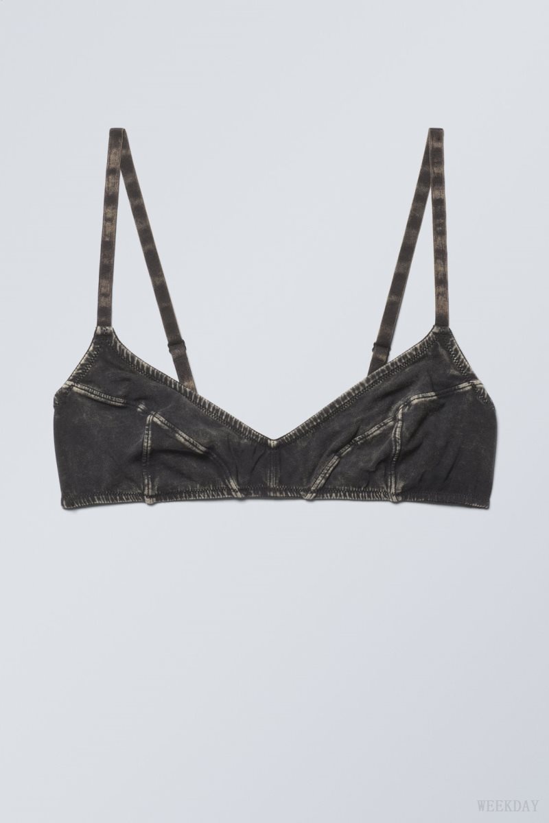 Weekday Miley Washed Cotton Bra Bra Black | UDUX2008