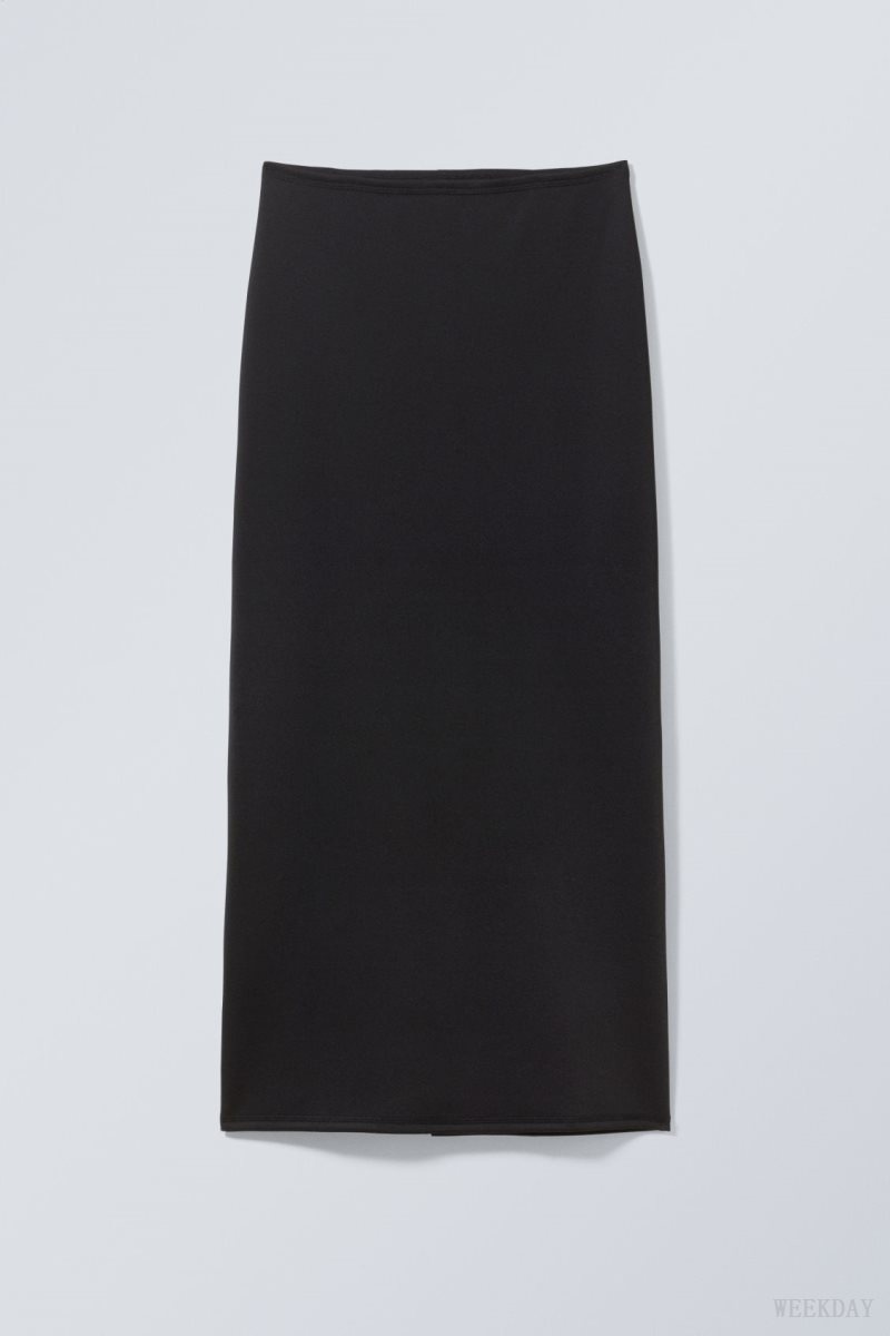 Weekday Minimal Long Skirt Black | BVUJ0783