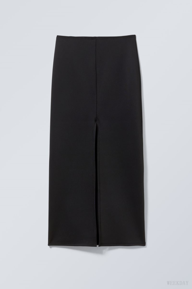 Weekday Minimal Long Skirt Black | BVUJ0783