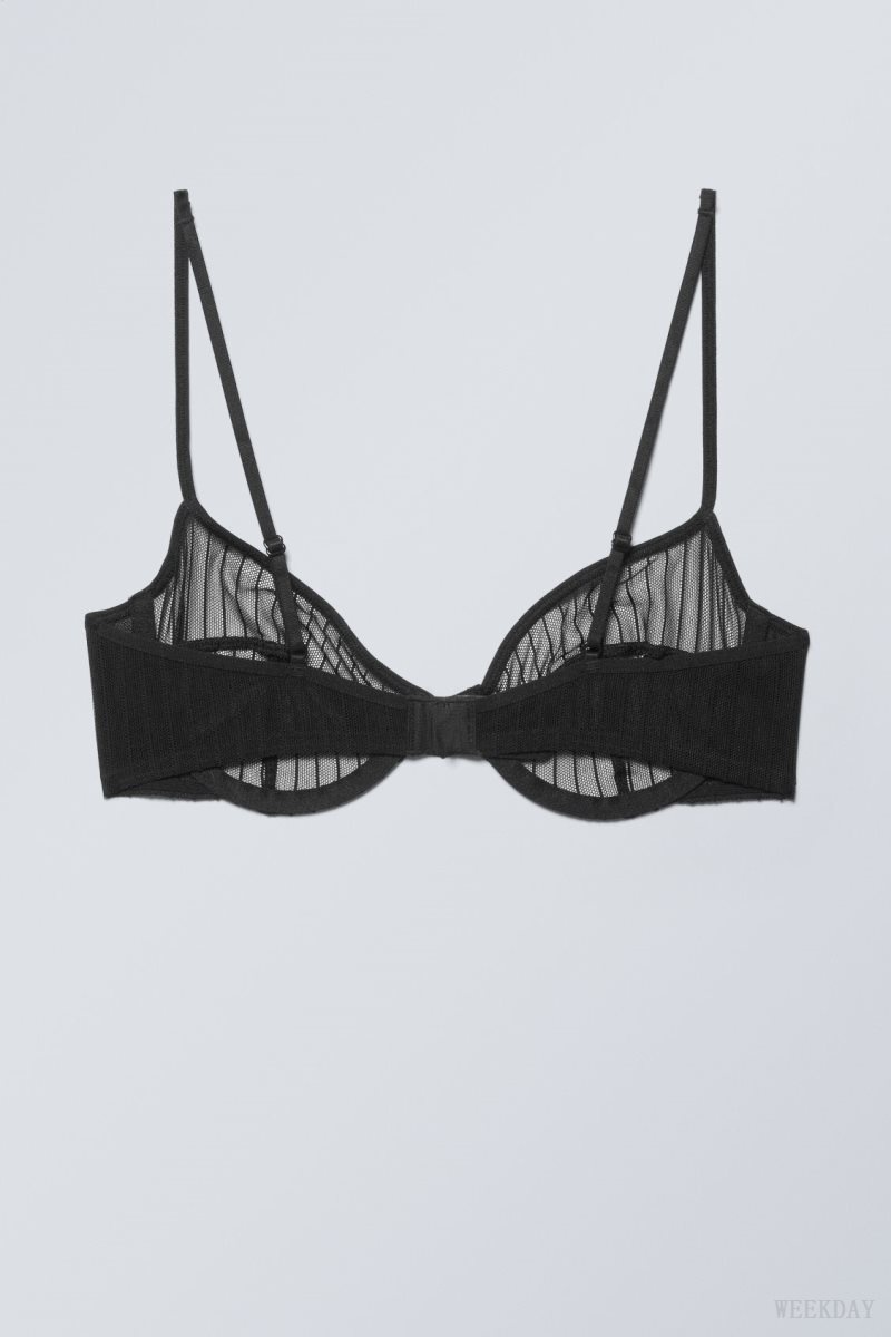 Weekday Molly Underwire Bra Bra Black Stripes | VDVT7857