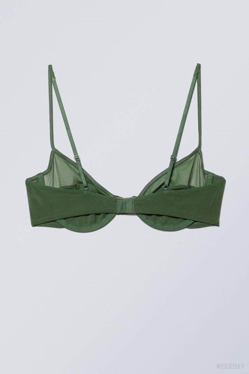 Weekday Molly Underwire Bra Bra Dark Green | OYDI3139