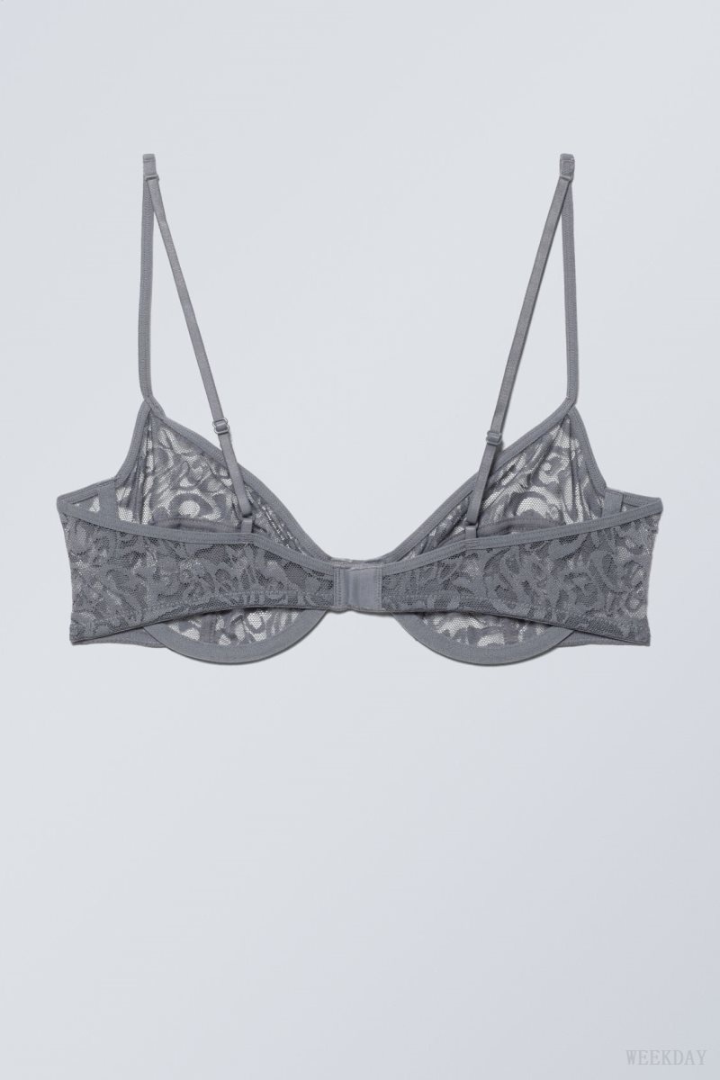 Weekday Molly Underwire Bra Bra Dark Grey | PQLW4389