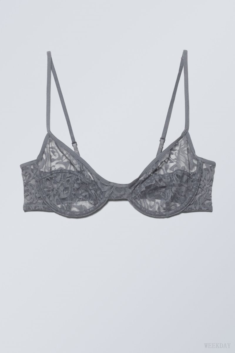 Weekday Molly Underwire Bra Bra Dark Grey | PQLW4389