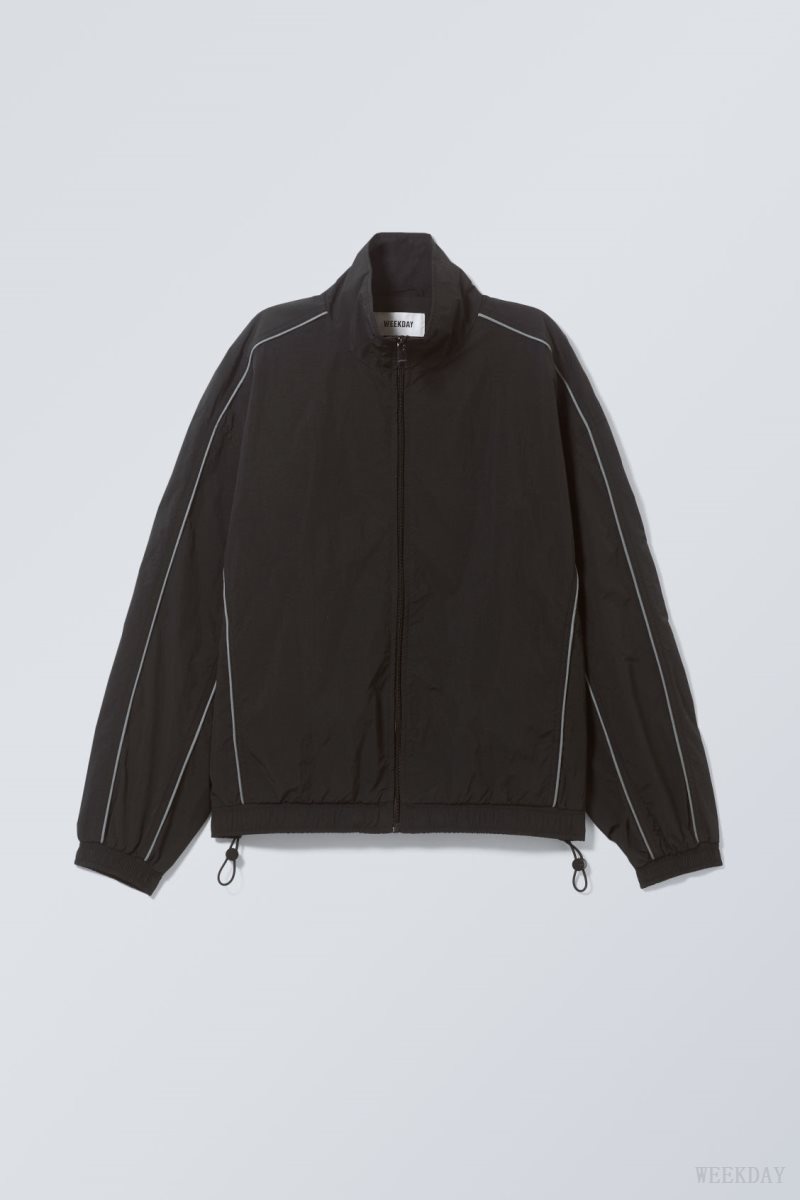 Weekday Nera Windbreaker Jacket Black | RZJK3494