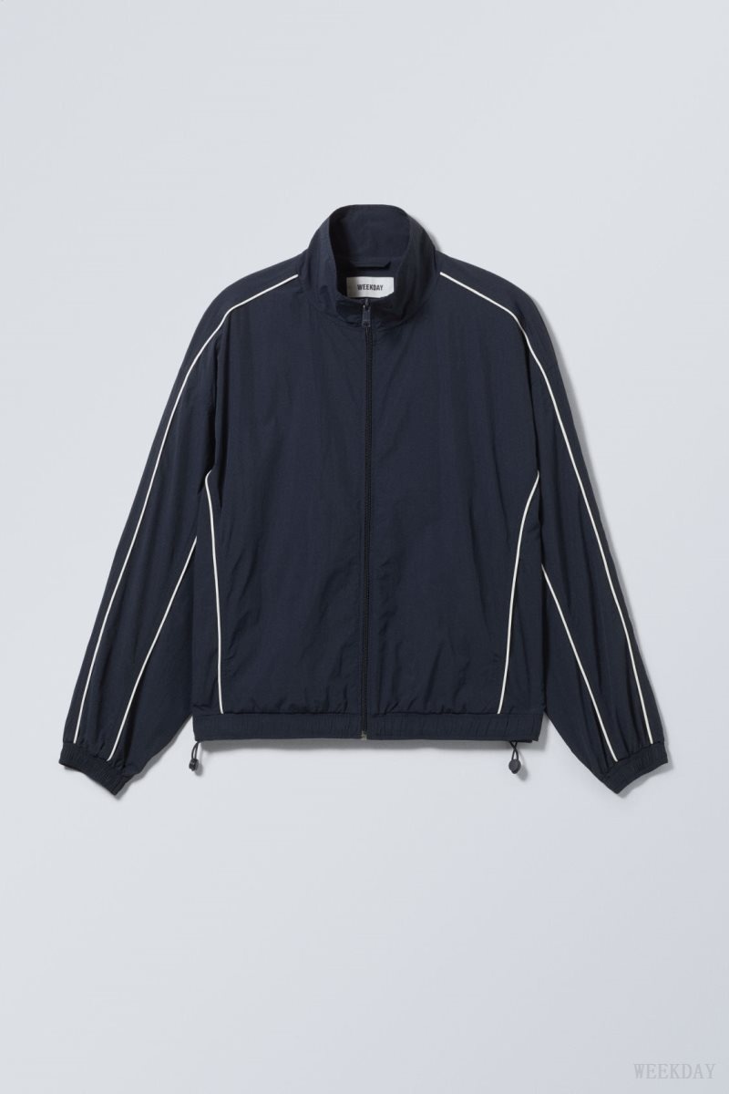 Weekday Nera Windbreaker Jacket Dark Blue | IQCW8485