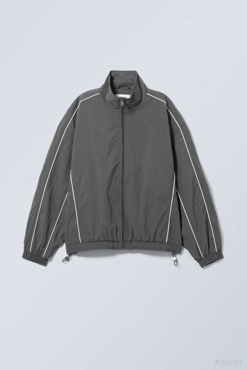 Weekday Nera Windbreaker Jacket Dark Grey | AMEA2186